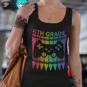 6th grade crayon game controller gamer back to school gifts shirt tank top 4