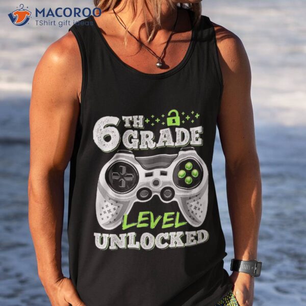 6th Grade Level Unlocked Video Game Back To School Boys Shirt