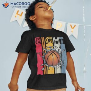 8th Birthday Decorations For Boys Basketball Eight Yrs Old Shirt