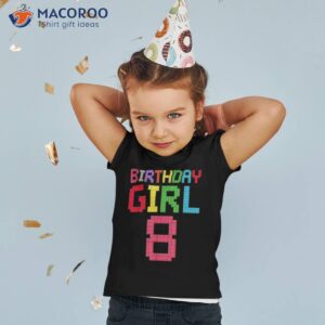 8th Birthday Girl Master Builder 8 Years Old Block Building Shirt