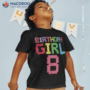 8th Birthday Girl Master Builder 8 Years Old Block Building Shirt