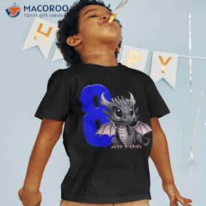 8th birthday shirt dragon party boy blue eight 8 tshirt