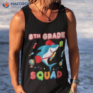 8th grade squad cute shark eighth kid teacher back to school shirt tank top