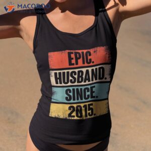 8th wedding anniversary 8 year epic husband since 2015 shirt tank top 2
