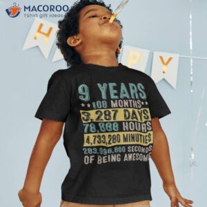 9 years of being awesome 9th birthday countdown gifts shirt tshirt