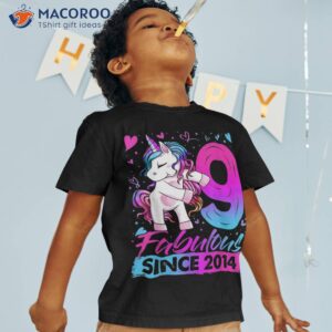 9 Years Old Flossing Unicorn Gifts 9th Birthday Girl Party Shirt