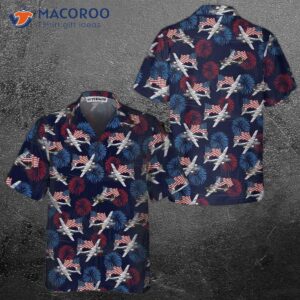 a 26 invader aircraft hawaiian shirt american flag and firework military airplane shirt for 0