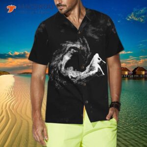 a baseball player wearing hawaiian shirt on smoky background 3