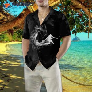 a baseball player wearing hawaiian shirt on smoky background 4