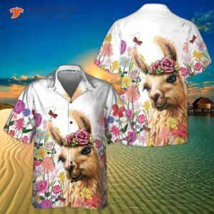 a colorful flower with an alpaca hawaiian shirt floral and funny print shirt for 0