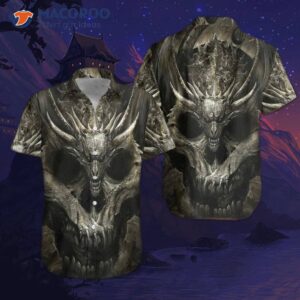 a skull or dragon hawaiian shirt 3