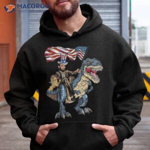 abe lincoln murica t rex funny 4th of july usa flag shirt hoodie