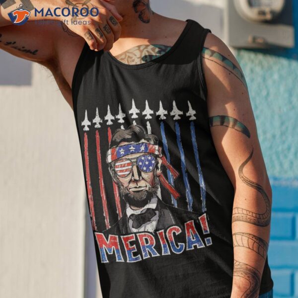 Abraham Lincoln 4th Of July Merica Patriotic American Flag Shirt