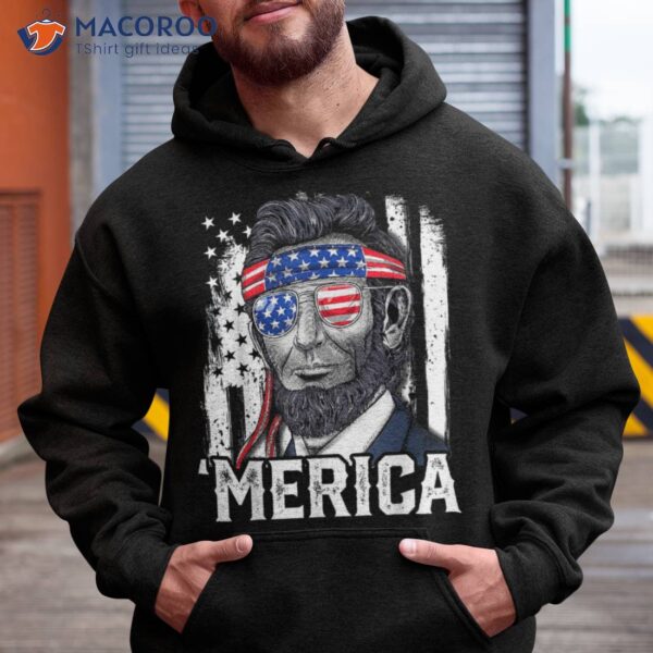 Abraham Lincoln Merica 4th Of July American Flag Shirt