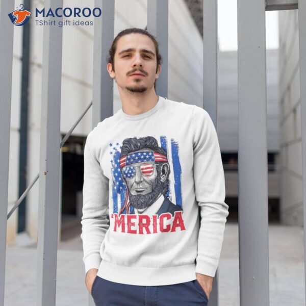 Abraham Lincoln Merica 4th Of July American Flag Shirt