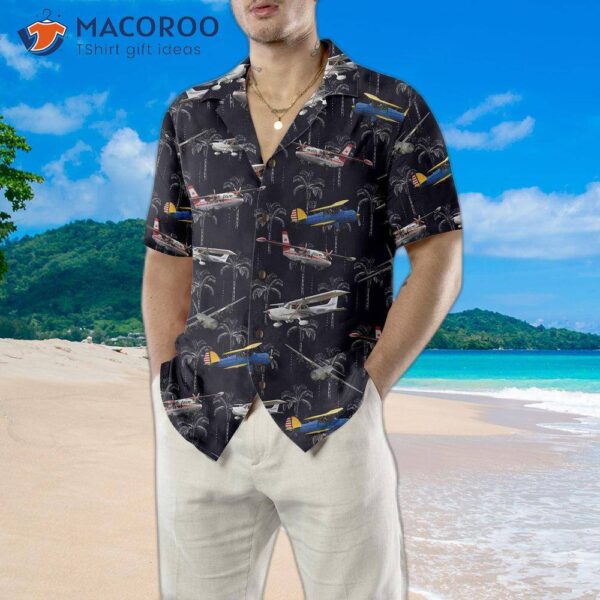 Aircraft On Coconut Forest Hawaiian Shirt, Tropical Aviation Shirt For