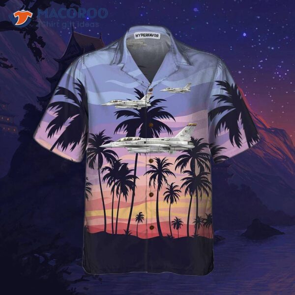 Aircraft On Sunset Hawaiian Shirt, Shirt For And , Tropical