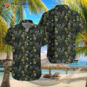 alien and spider in a night tropical forest hawaiian shirt 0