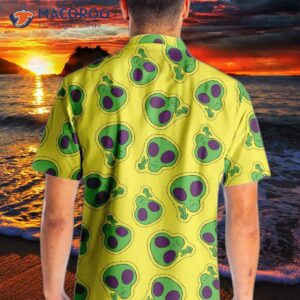 alien face patch hawaiian shirt 1