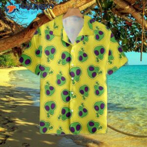 alien face patch hawaiian shirt 4