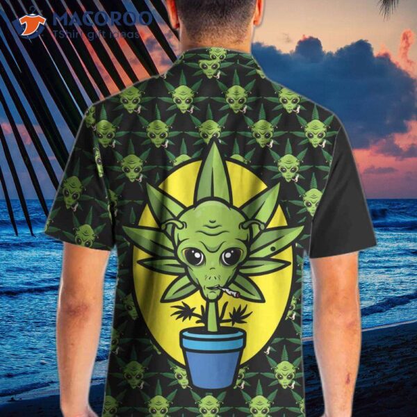 Alien Organic Marijuana Hawaiian Shirt For