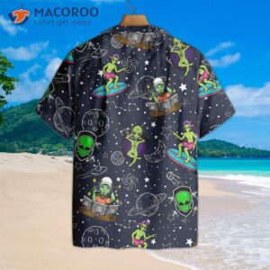 aliens night sky hawaiian shirt 1