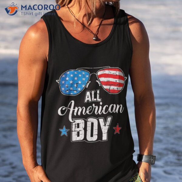 All American Boy 4th Of July Usa Sunglasses Family Matching Shirt