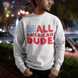 all american dude 4th of july toddler kids girl boys dress shirt sweatshirt