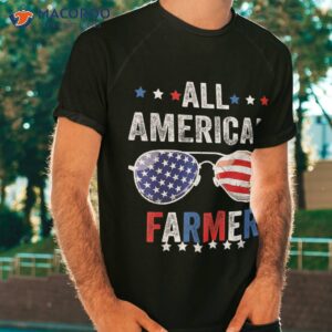 All American Farmer Usa Flag 4th Of July Sunglasses Family Shirt