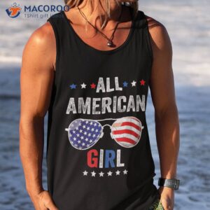 all american girl usa flag 4th of july sunglasses family shirt tank top 1