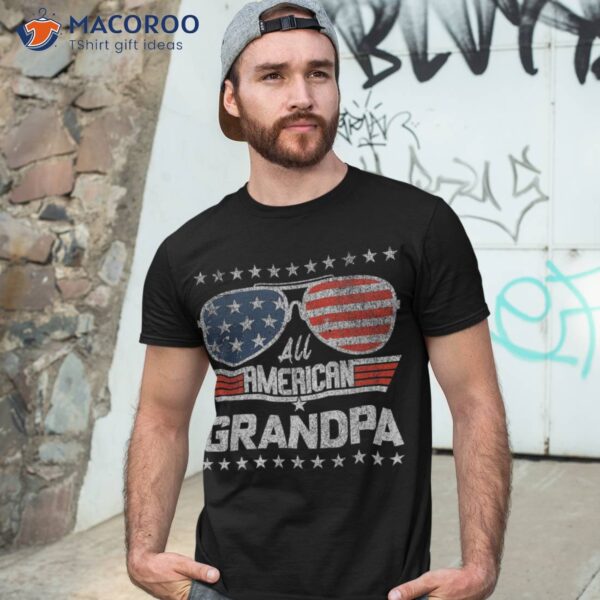 All American Grandpa 4th Of July Father’s Day Sunglasses Shirt