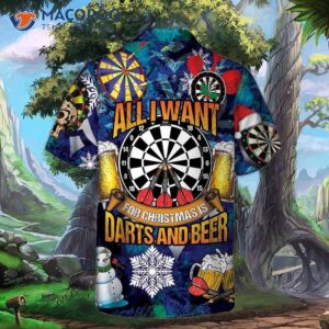 all i want for christmas is darts and beer hawaiian shirt funny shirt best xmas gift idea 1