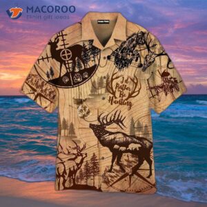 Amazing Brown Hawaiian Deer Hunting Shirts