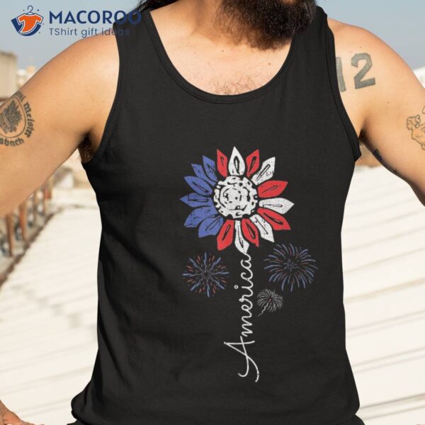 America Sunflower 4th Of July Independence Day Patriotic Shirt