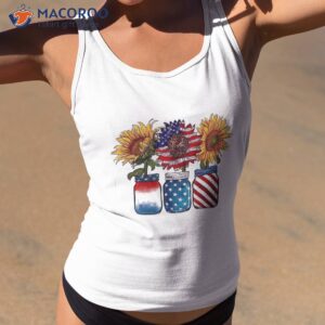 America Sunflower Usa Flag Flower T For American 4th Of July Shirt
