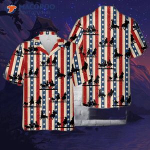 America Team Roping Hawaiian Shirt