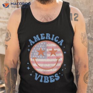 america vibes happy face smile american flag 4th of july shirt tank top