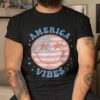 America Vibes Happy Face Smile American Flag 4th Of July Shirt