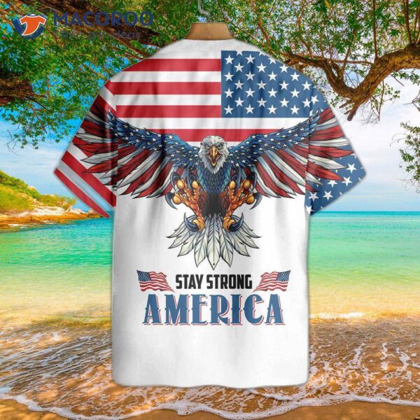 American Eagle Stay Strong Shirt For Hawaiian-style