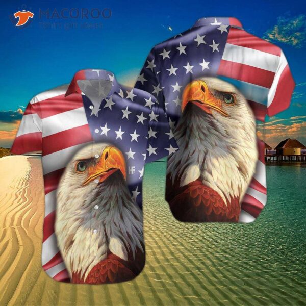 American Eagle Usa Flag Hawaiian Shirt