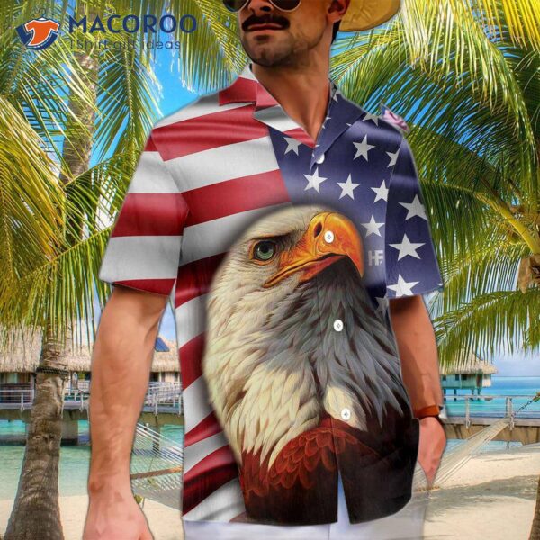 American Eagle Usa Flag Hawaiian Shirt