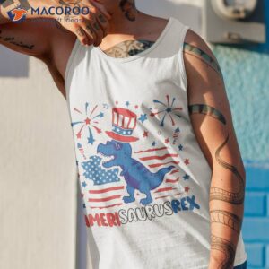 american flag 4th of july t rex dinosaur amerisaurus boy shirt tank top 1