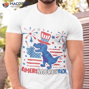 american flag 4th of july t rex dinosaur amerisaurus boy shirt tshirt