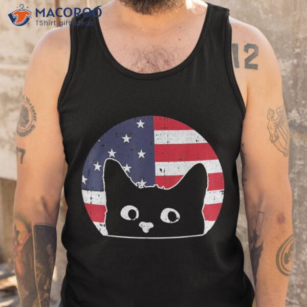 American Flag Cat 4th Of July Kitten Patriotic Pet Lover Shirt