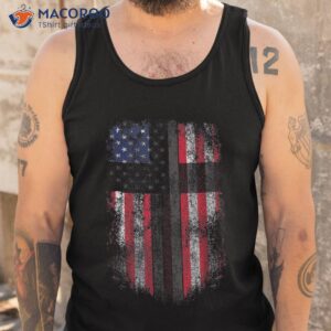 american flag cross for patriotic usa christians god faith shirt tank top