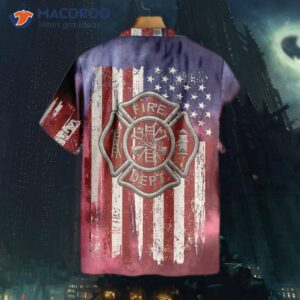 american flag fire departt firefighter hawaiian shirt logo shirt for 1
