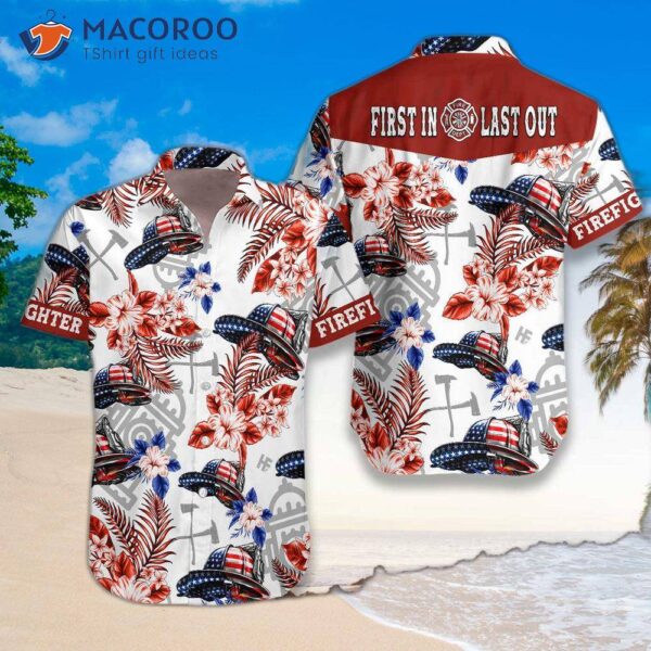 American Flag Firefighter Helmet Seamless Hawaiian Shirt, Texas Bluebonnet Shirt For