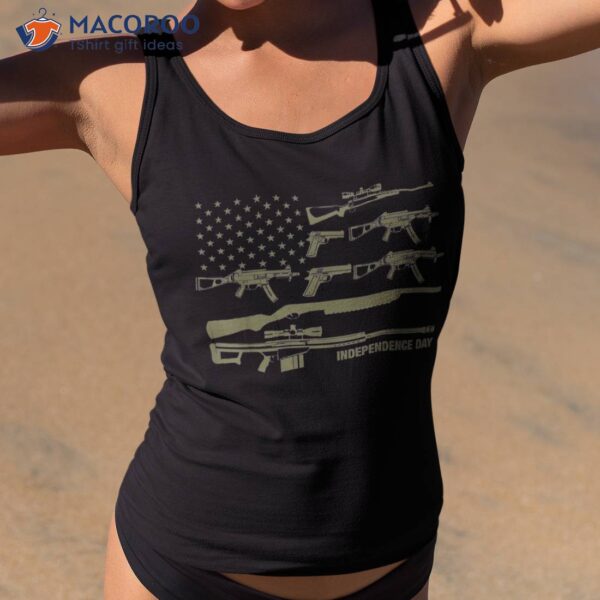 American Flag Gun Shirt, July 4th Independence Day