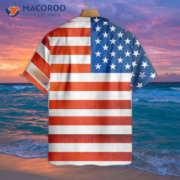 American Flag Hawaiian-Style Shirt