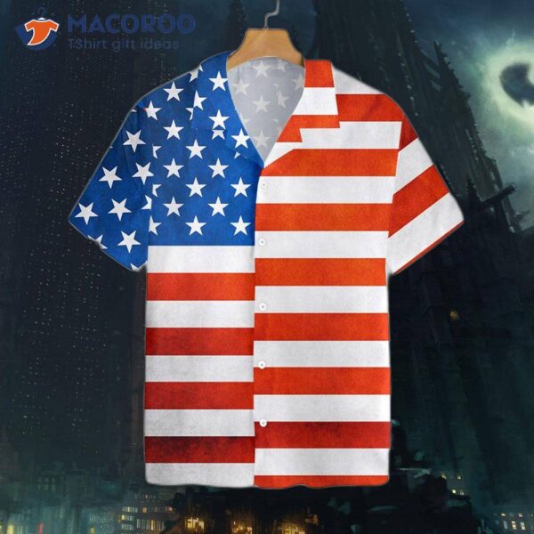 American Flag Hawaiian-Style Shirt